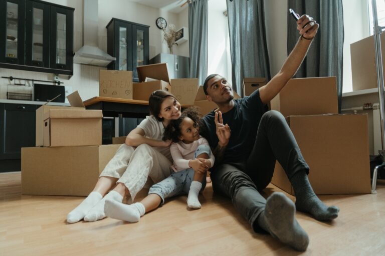 Family with Moving boxes